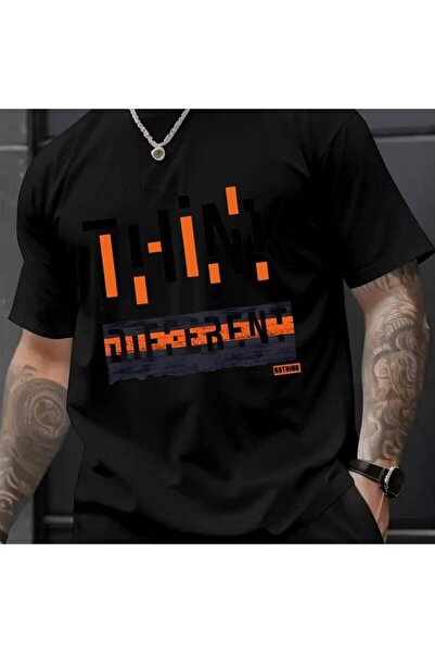 2mcup تي شيرت عصري للرجال، بتصميم THINK DIFFERENT، طباعة فريدة بنمط إبداعي، ل...