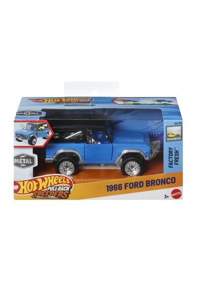 HOT WHEELS Метална количка Ford Bronco 1966 Factory Fresh, система pull-back,...