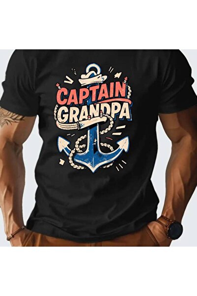 BASEPULSE Men'S Captain Nautical Graphic T-Shirt Blue Anchor Rope Sailor Hat ...