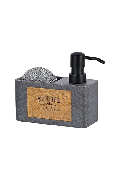 Estia Home Art ESTIA ΔΟΧΕΙΟ ΥΓΡΟΥ ΠΙΑΤΩΝ 120ml ΜΕ ΘΗΚΗ ΓΙΑ ΣΦΟΥΓΓΑΡΙ ΓΚΡΙ