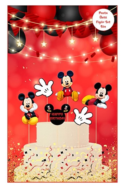 Umamiçe Mickey Mouse Temalı Pasta Üstü 6 'lı Figür Set