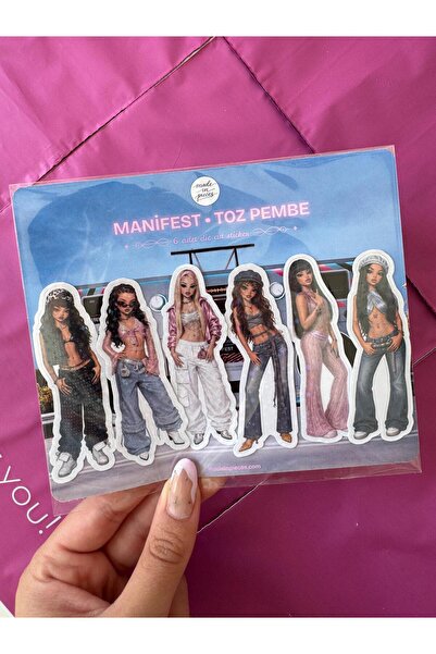 Made in Pieces Manifest – Toz Pembe Sticker Kartı