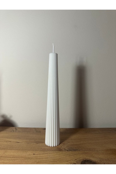 Çizgili Silindir Mum 22 cm