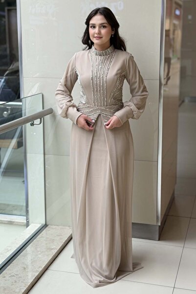 Mahal Fashion Night Stone Embellished Evening Dress