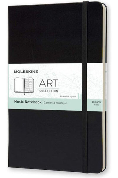 Moleskine Caiet 192 file B5 cu pagini albe și elastic negru