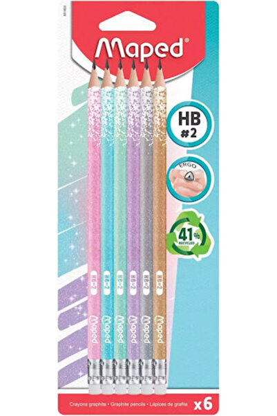 Maped Set de creioane HB cu radieră 6 bucăți