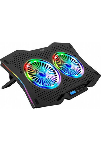 Inca Suport pentru laptop de până la 18 " cu 2 ventilatoare și iluminare (INC...
