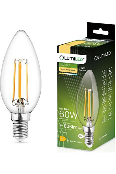 Lumiled Bec LED pentru soclu E14 și formă B35 Alb cald 806lm