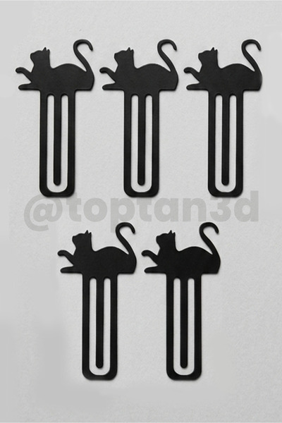 Toptan3D (Pack of 5) Black Cat Bookmarks, Bookmarks with Cute Cat Figures, Gi...