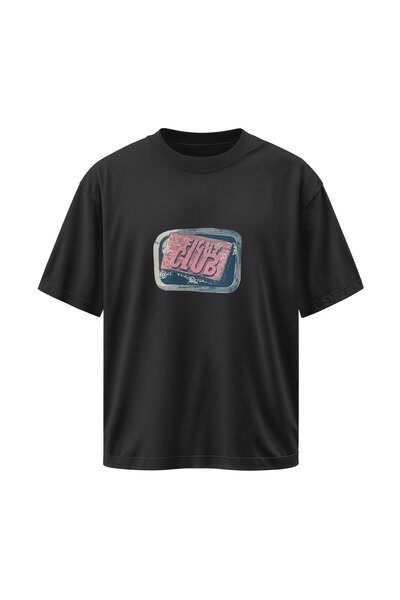 buzagi Fight Club Oversize Unisex Black T-Shirt