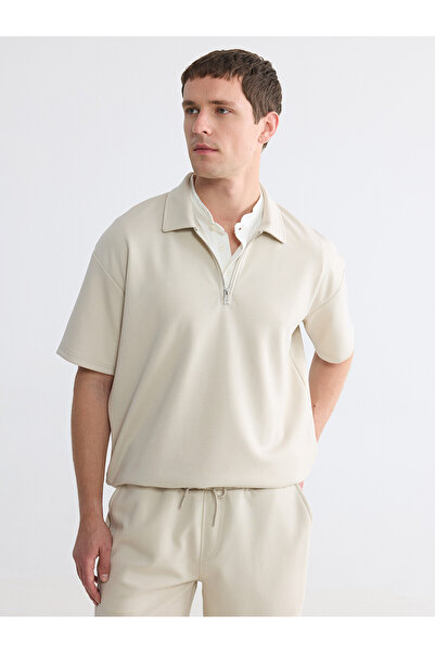LC Waikiki Vizyon New Season Zippered Polo Collar Men's T-Shirt