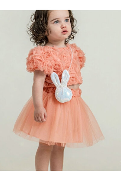 Maison Bebe طقم كروبي من كوكوسيس للفتيات مع حقيبة على شكل أرنب وتنورة مزخرفة ...