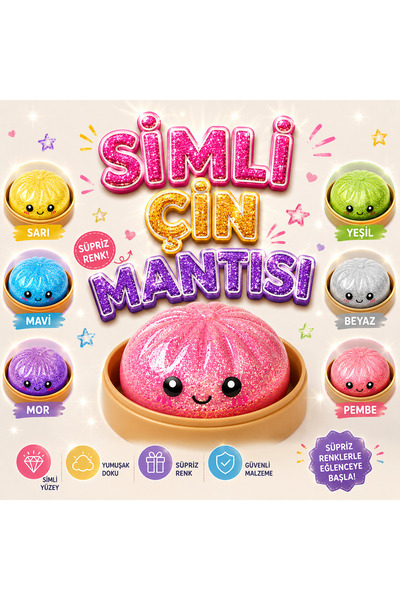 Glitter Chinese Ravioli Squishy | Oversized Soft Toy | Frequent Release Stress Toy | Surprise Color