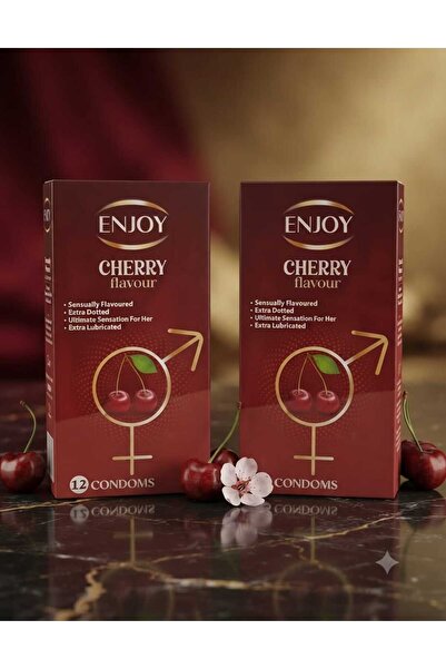 Enjoy Injoy Medical Grade 12Pcs - Condoms 12 Pack - Cherry Condoms - Male Con...