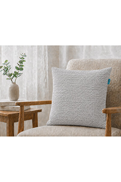 Rolivs وسادة زخرفية ذات ملمس طبيعي 45x45 سم - تيتانيوم