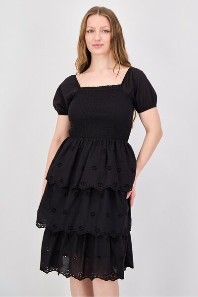 Epiphany Women Textured Midi Dress, Black