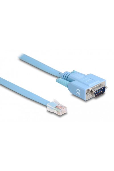 DELOCK καλώδιο serial RS-232 DB9 σε RJ45 63353, 1m, μπλε