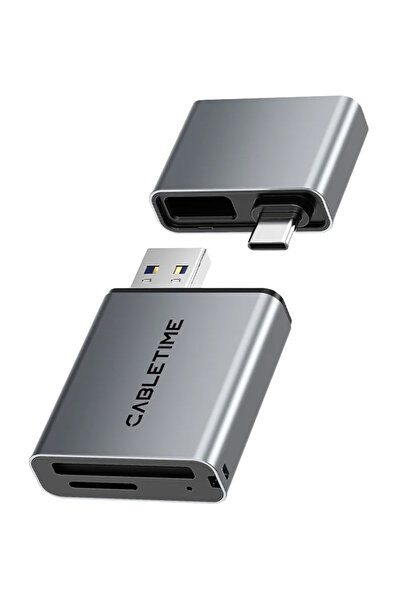 Cabletime Αναγνώστης καρτών CT-ACCD3-AG για SD & micro SD, USB 3.0, 5Gbps, γκρι