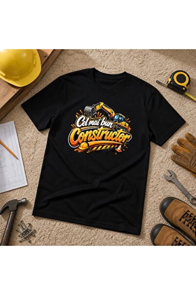 OEM Tricou personalizat cu mesaj: "Cel mai bun constructor", model 1, 100% bu...