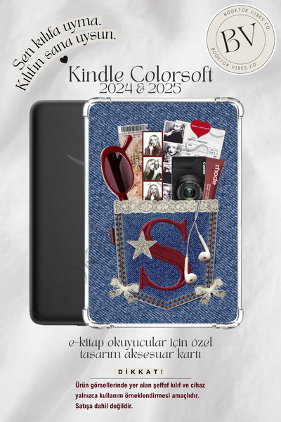 BookTok Vibes Co. Denim Sabrina Carpenter Temalı Insert - Kindle ve Kobo E-Ki...