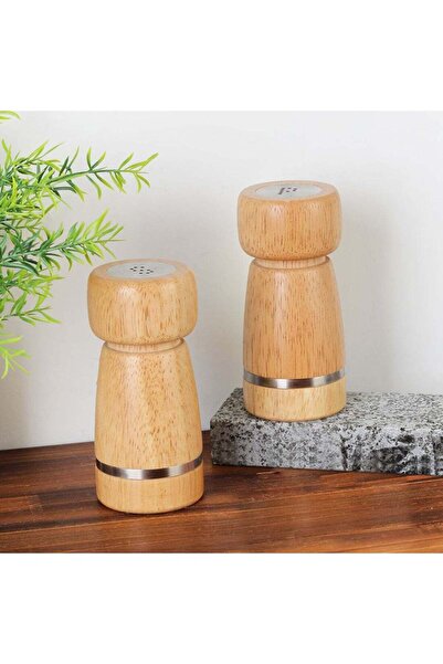 Danube Home Loretta 2-Piece Rubber Wood Salt & Pepper Shakers Set – Stylish &...