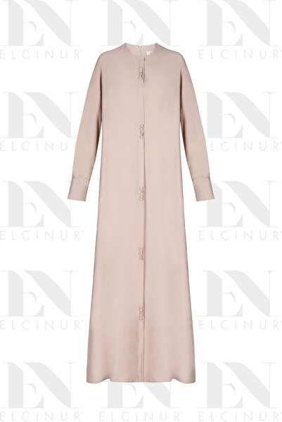 ELÇİNUR 26259 Decorative Button Detailed Pocketed Dress