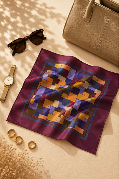 Defne&Apollon İpekçilik Defne Apollon Ritim 100% Silk Handkerchief 33 X 33 cm...