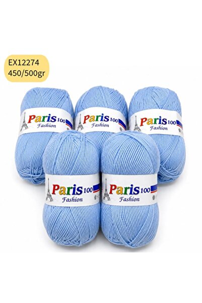Oxford İplik İhraç Fazlası 5'li Paket 450/500 gr Akrilik Bebe Mavi EX12274
