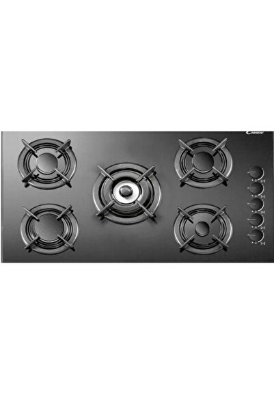 Candy 5-Burner Built in Gas Hob, 86 x 51 cm, Black Glass, Built-in Cooktop wi...