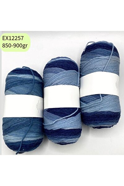 Oxford İplik İhraç Fazlası 3'lü Paket 850-900gr Akrilik Ebruli EX12257
