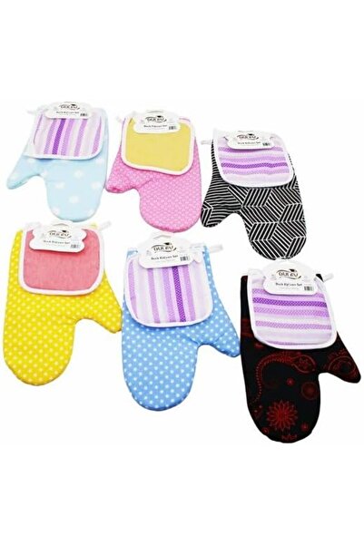 Yıldızan Edl Shop 2-Piece Oven Mitts and Pot Holders Set - Fiber Filled, Heat...
