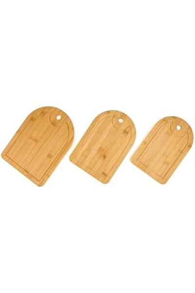 Yıldızan Msa Shop Bamboo Set of 3 Oval Cutting Boards Cheese Serving Presenta...