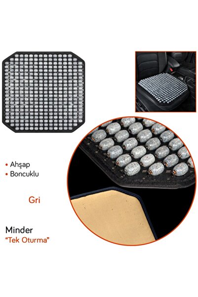 GUARD Oturma Minderi Ahşap Boncuklu Gri 733.GR