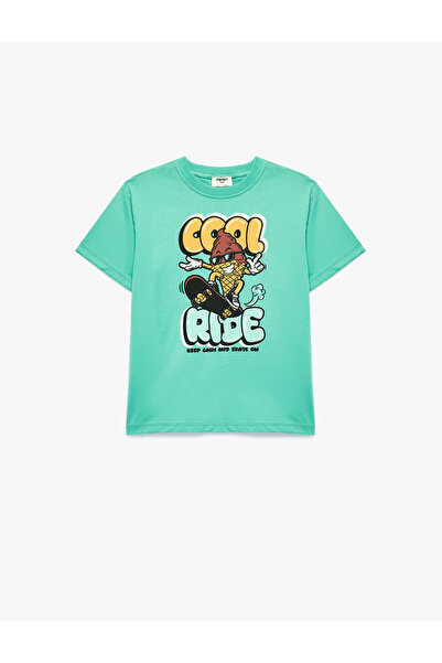 Koton Cotton Short Sleeve Crew Neck Printed T-Shirt