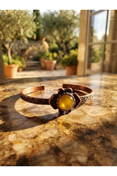 Meneva Aksesuar Special Design Adjustable Copper Bracelet with Serpentine Nat...
