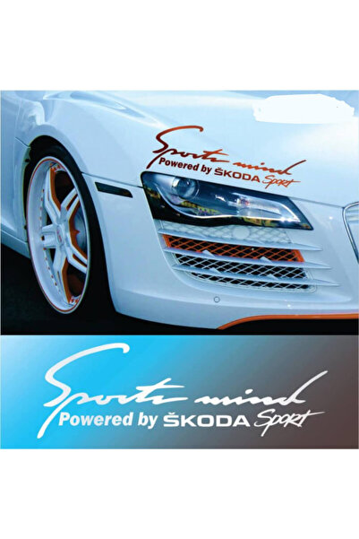 Amo-Stickers Sticker SKODA Sports Mind 30cm Negru