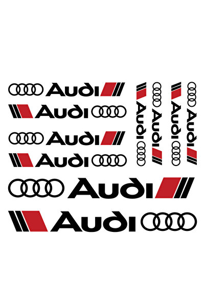 Amo-Stickers Set Stickere Audi 10 bucati Rosu