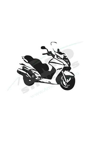 Amo-Stickers Sticker Moto Scuter 25cm Gri inchis
