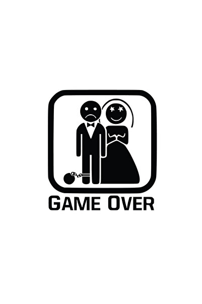 Amo-Stickers Стикер за кола Game Over 30см Черен