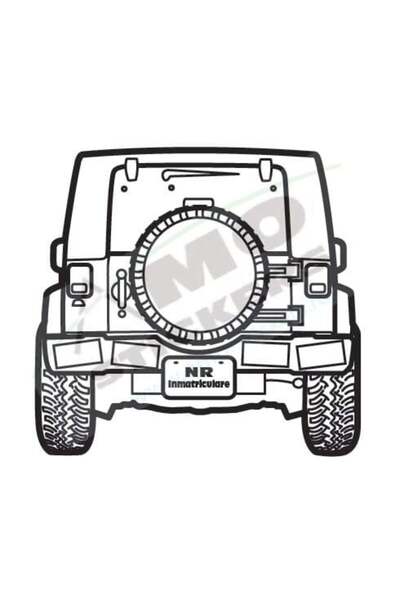 Amo-Stickers JEEP back 25cm Rosu