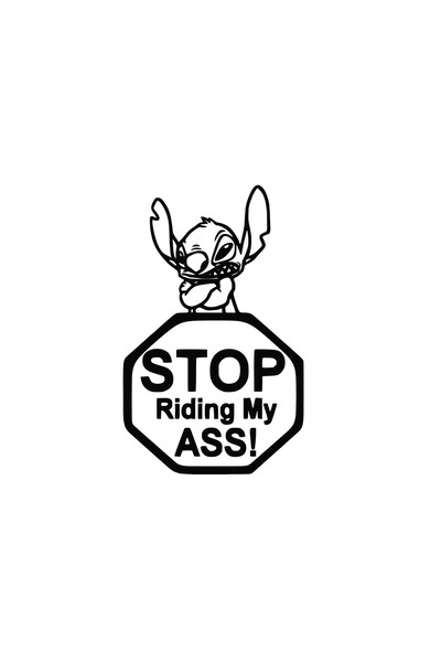 Amo-Stickers Sticker Auto Stop Riding my Ass 30cm Alb