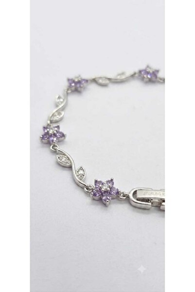 Swarovski Crystal سوار زهرة أرجوانية |   سوار نسائي من حجر الزركون |   سوار ف...