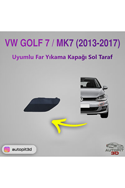 AutoPit 3D Volkswagen Golf 7 / MK7 (2013-2017) Uyumlu Far Yıkama Kapağı Sol T...