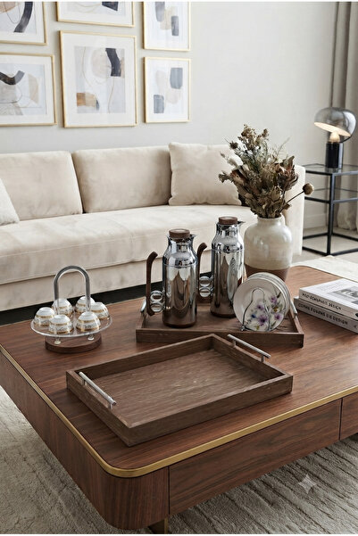 Generic Luxury Tea and Coffee Tray Set with Serving Plates and Cup Holder Ele...