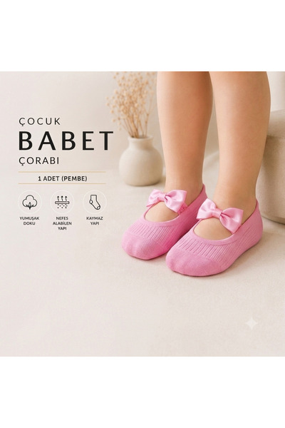 damlakidsmoda Kız çocuk bebek babet çorap pembe