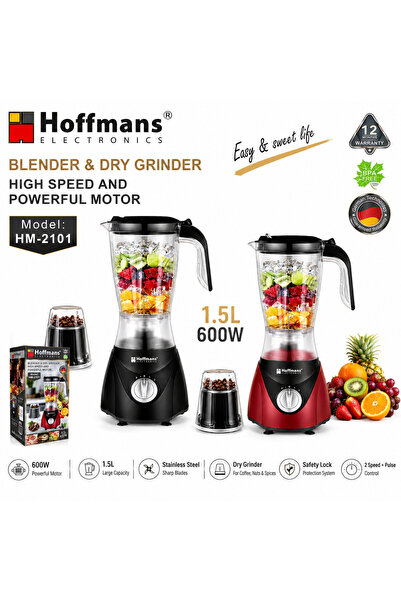 hey Blender 2 în 1 Hoffmans – 1.5L + Râșniță, 600W