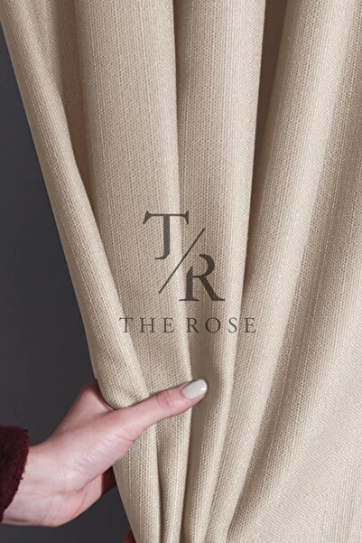 The Rose Bej Ultra Keten Fon Pilesiz Ekstrafor Büzgülü Kornişli Kullanıma Haz...
