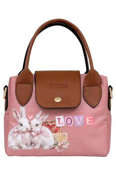 Dogo Women's Vegan Beige Medium Handbag - Bunny Love Design