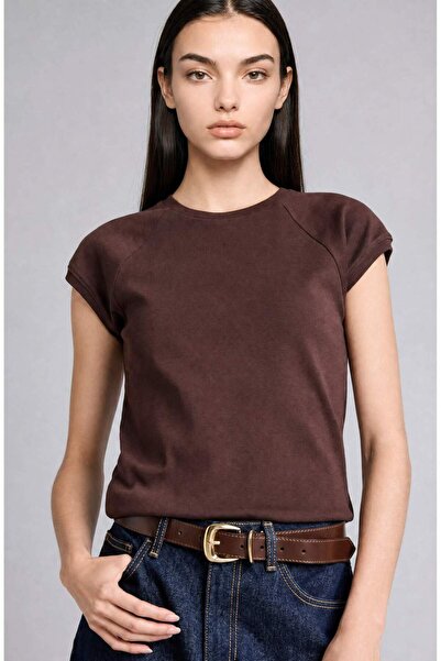 DeFacto Slim Fit Crew Neck Basic Plain Ribbed Short Sleeve T-Shirt E0243Ax26Au