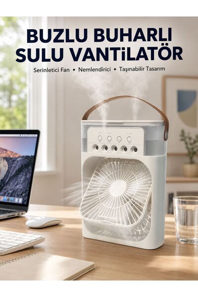 Eco Lounge Spreyli Mini Masaüstü Fan | 500ML Su Hazneli, 3 Kademeli Soğutucu Yeni Nesil